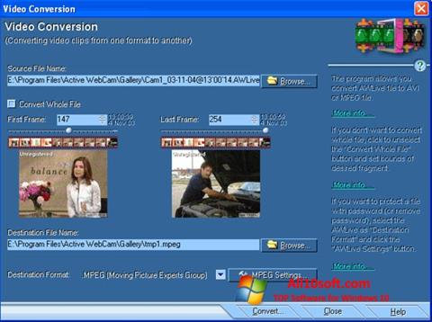 ภาพหน้าจอ Active WebCam สำหรับ Windows 10