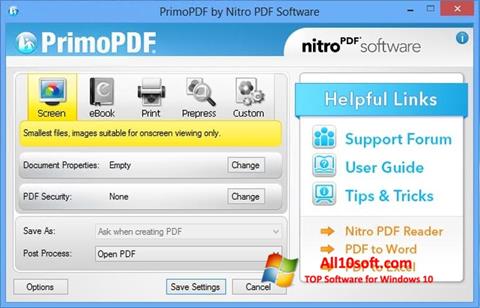 ภาพหน้าจอ PrimoPDF สำหรับ Windows 10