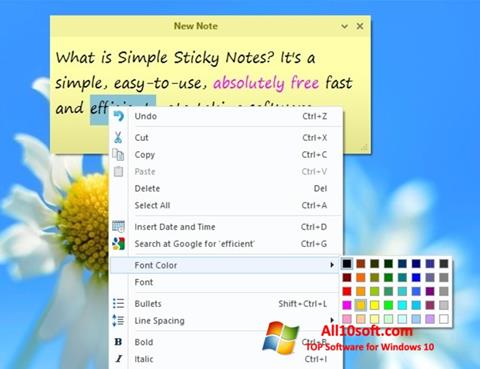 ภาพหน้าจอ Simple Sticky Notes สำหรับ Windows 10