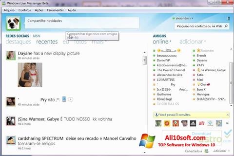 ภาพหน้าจอ Windows Live Messenger สำหรับ Windows 10