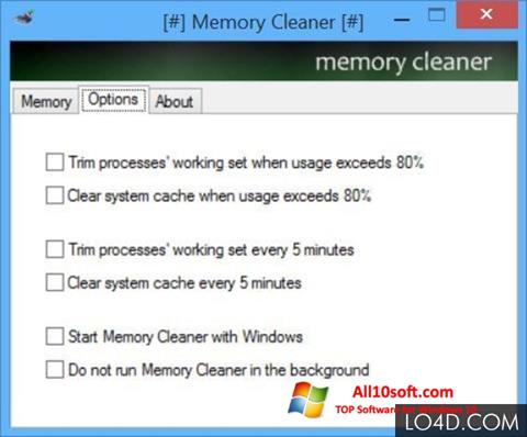 ภาพหน้าจอ Memory Cleaner สำหรับ Windows 10