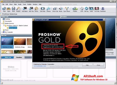 ภาพหน้าจอ ProShow Gold สำหรับ Windows 10