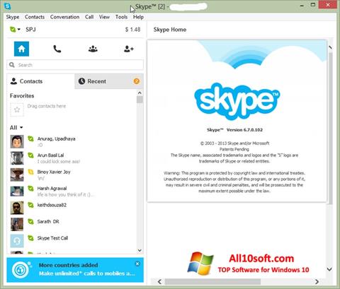 ภาพหน้าจอ Skype Setup Full สำหรับ Windows 10