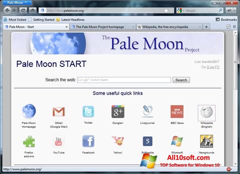 ภาพหน้าจอ Pale Moon สำหรับ Windows 10