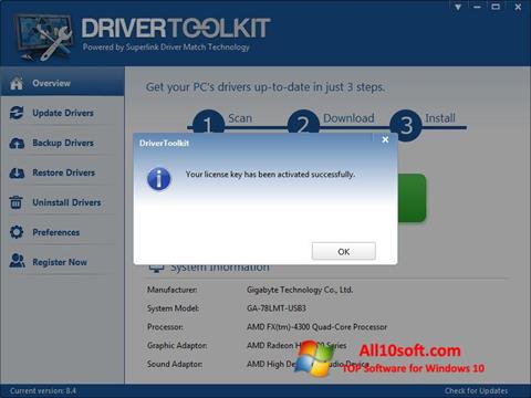 ภาพหน้าจอ Driver Toolkit สำหรับ Windows 10