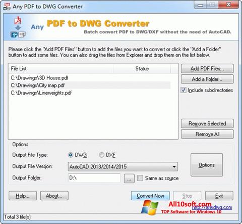 ภาพหน้าจอ PDF to DWG Converter สำหรับ Windows 10