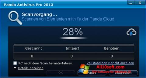 ภาพหน้าจอ Panda Antivirus Pro สำหรับ Windows 10