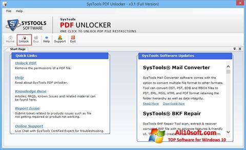 ภาพหน้าจอ PDF Unlocker สำหรับ Windows 10