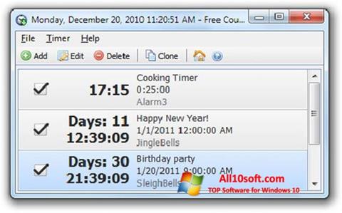 ภาพหน้าจอ Free Countdown Timer สำหรับ Windows 10