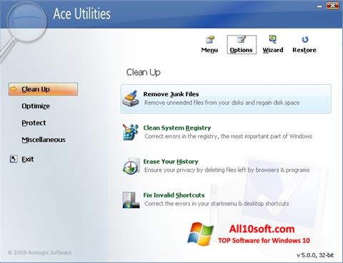 ภาพหน้าจอ Ace Utilities สำหรับ Windows 10
