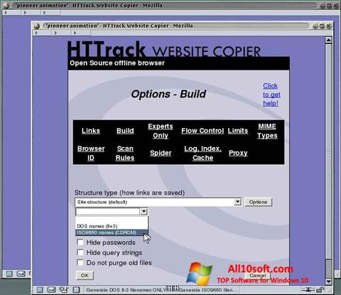 ภาพหน้าจอ HTTrack Website Copier สำหรับ Windows 10