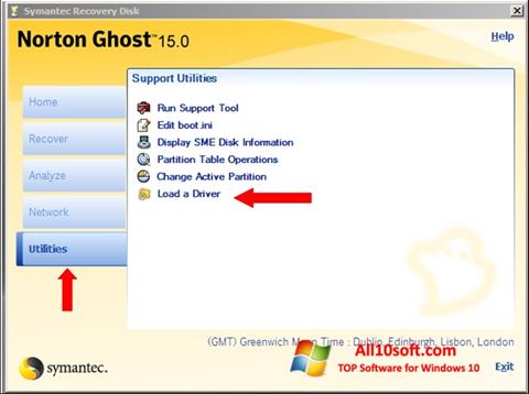 ภาพหน้าจอ Norton Ghost สำหรับ Windows 10