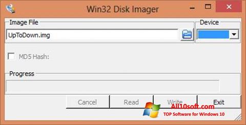 ภาพหน้าจอ Win32 Disk Imager สำหรับ Windows 10