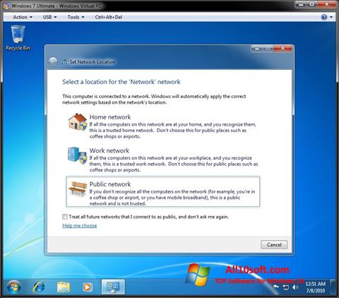 ภาพหน้าจอ Windows Virtual PC สำหรับ Windows 10