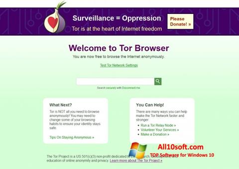ภาพหน้าจอ Tor สำหรับ Windows 10