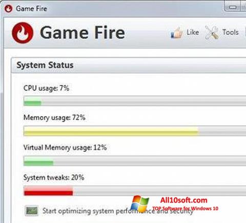 ภาพหน้าจอ Game Fire สำหรับ Windows 10