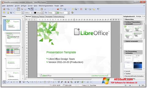 ภาพหน้าจอ LibreOffice สำหรับ Windows 10