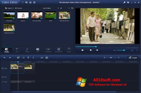 ภาพหน้าจอ Wondershare Video Editor สำหรับ Windows 10
