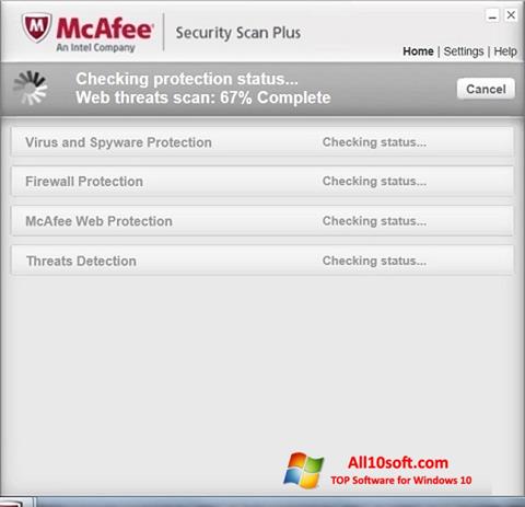 ภาพหน้าจอ McAfee Security Scan Plus สำหรับ Windows 10