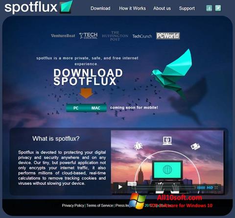 ภาพหน้าจอ Spotflux สำหรับ Windows 10