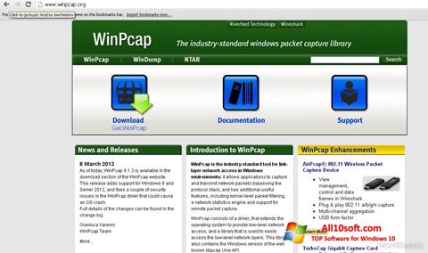 ภาพหน้าจอ WinPcap สำหรับ Windows 10