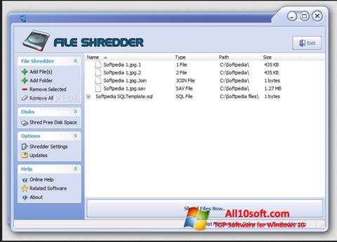 ภาพหน้าจอ File Shredder สำหรับ Windows 10