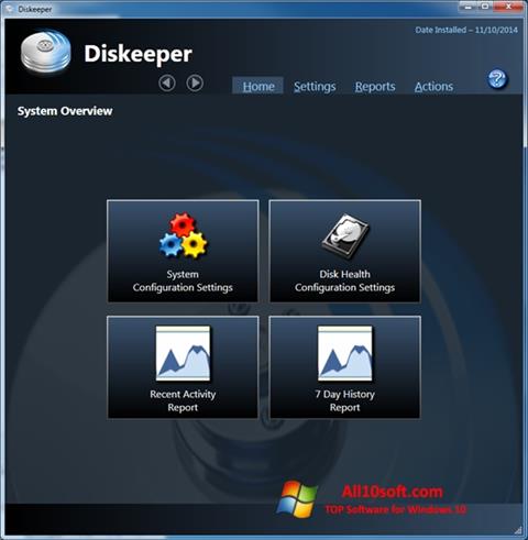 ภาพหน้าจอ Diskeeper สำหรับ Windows 10