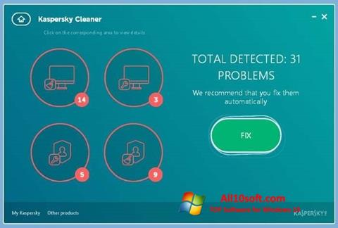 ภาพหน้าจอ Kaspersky Cleaner สำหรับ Windows 10