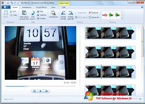 ภาพหน้าจอ Windows Live Movie Maker สำหรับ Windows 10