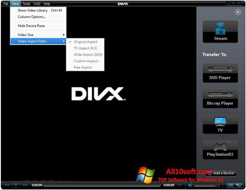 ภาพหน้าจอ DivX Player สำหรับ Windows 10