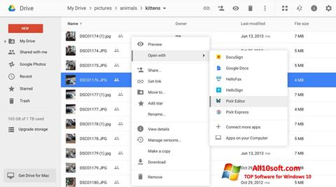 ภาพหน้าจอ Google Drive สำหรับ Windows 10