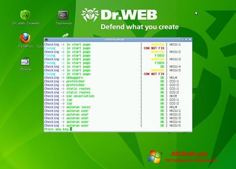 ภาพหน้าจอ Dr.Web LiveCD สำหรับ Windows 10