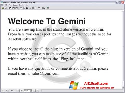 ภาพหน้าจอ Gemini สำหรับ Windows 10