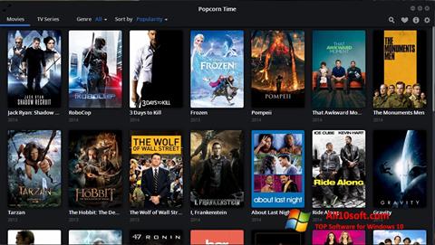 ภาพหน้าจอ Popcorn Time สำหรับ Windows 10