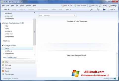 ภาพหน้าจอ Windows Live Mail สำหรับ Windows 10