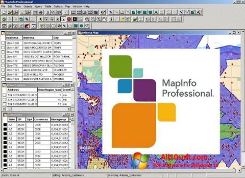 ภาพหน้าจอ MapInfo Professional สำหรับ Windows 10