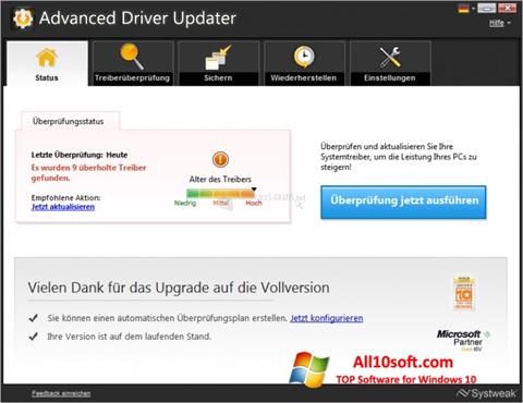 ภาพหน้าจอ Advanced Driver Updater สำหรับ Windows 10