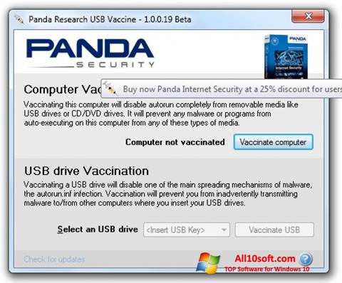 ภาพหน้าจอ Panda USB Vaccine สำหรับ Windows 10