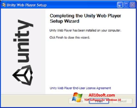 ภาพหน้าจอ Unity Web Player สำหรับ Windows 10