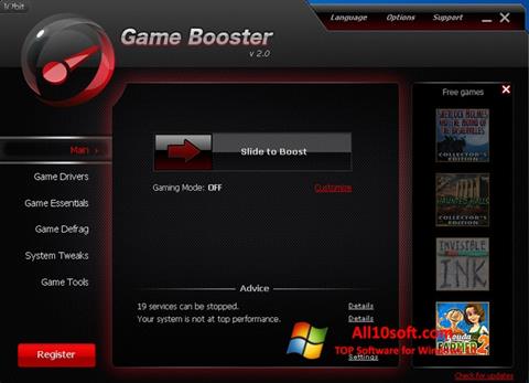 ภาพหน้าจอ Game Booster สำหรับ Windows 10