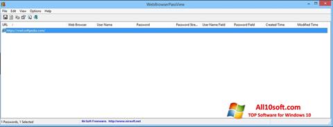 ภาพหน้าจอ WebBrowserPassView สำหรับ Windows 10