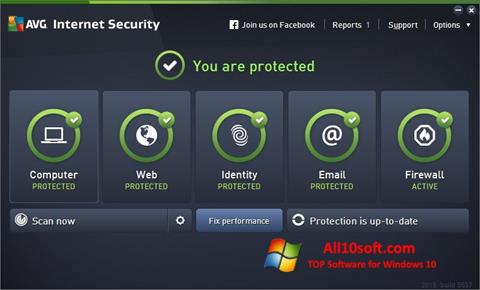 ภาพหน้าจอ AVG Internet Security สำหรับ Windows 10