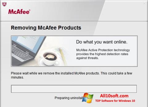 ภาพหน้าจอ McAfee Consumer Product Removal Tool สำหรับ Windows 10